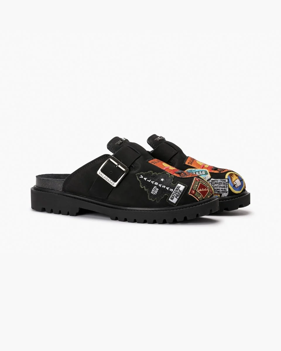 Valabasas Patch Mule Shoes - Embroidered Black - Image 5