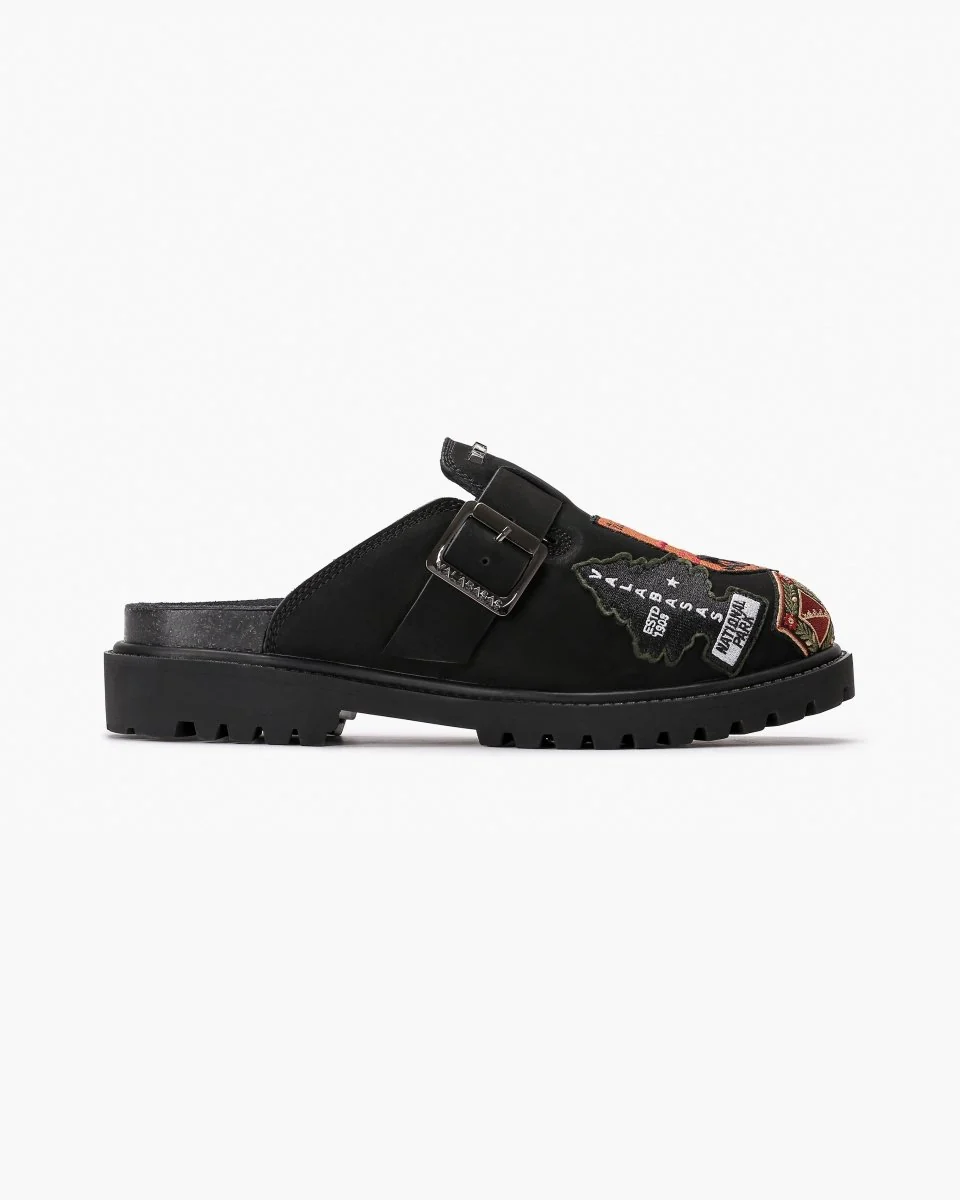 Valabasas Patch Mule Shoes - Embroidered Black - Image 6
