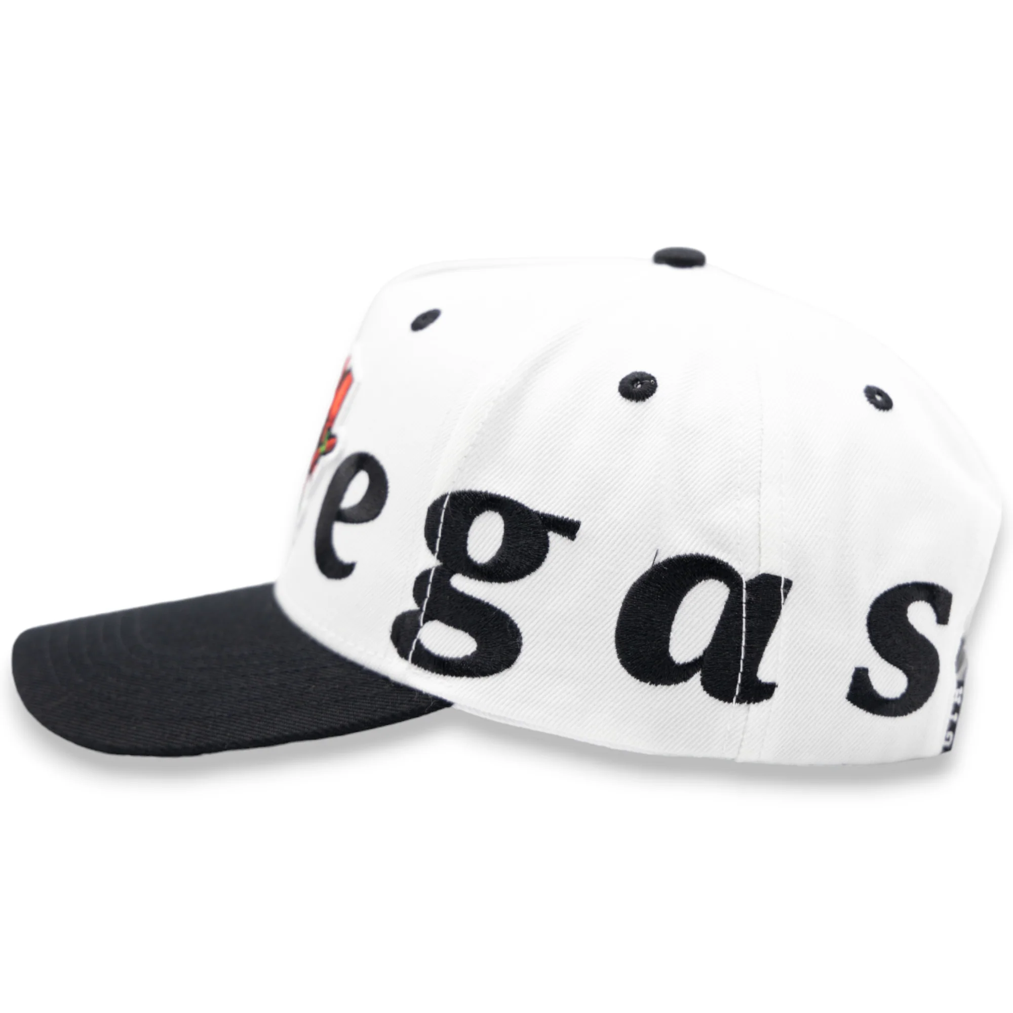 Gth Vegas All Around Snapback Hat White Black - Image 3