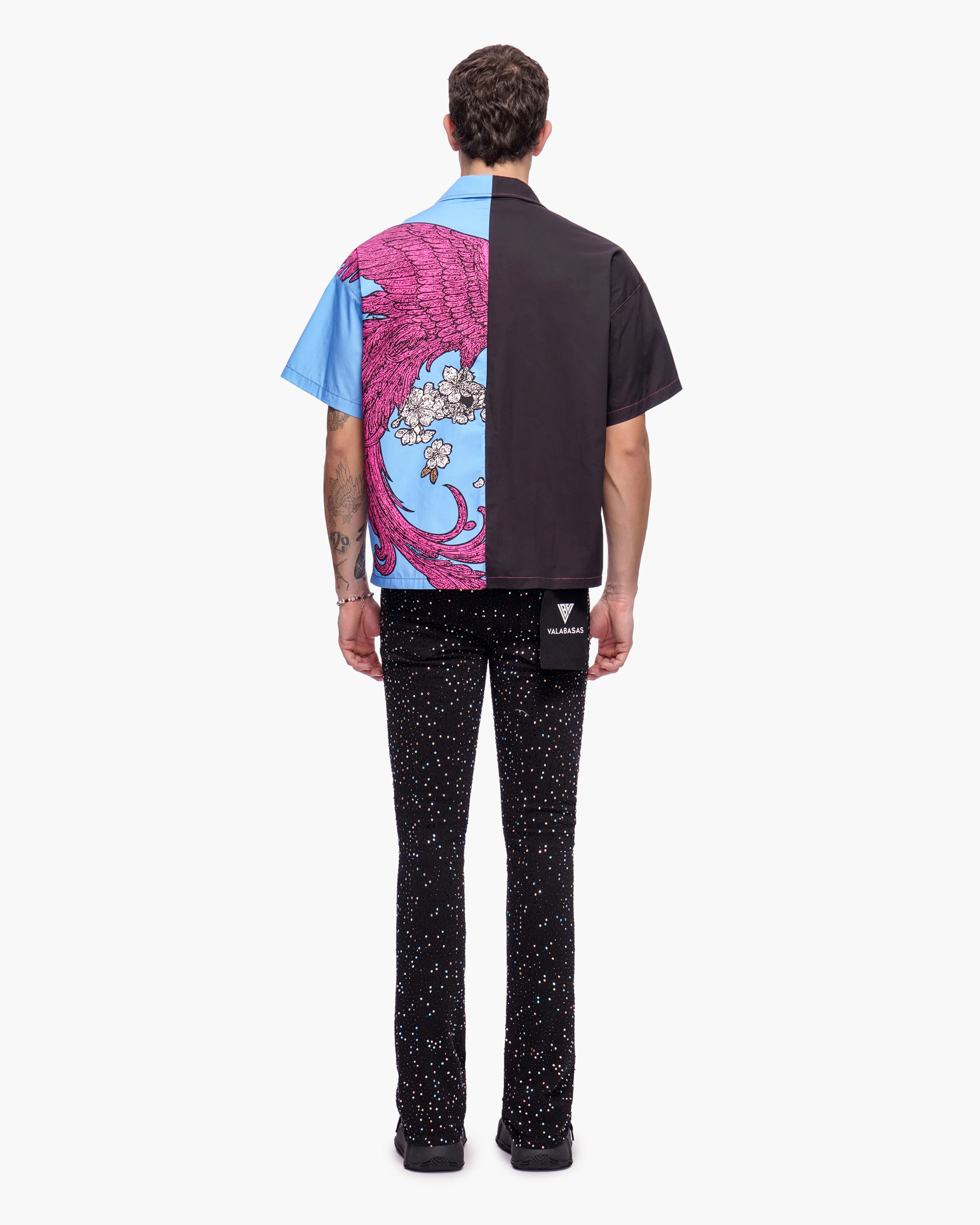 Valabasas Graphic Button Down - Relaxed Fit Black/Blue/Pink - Image 4