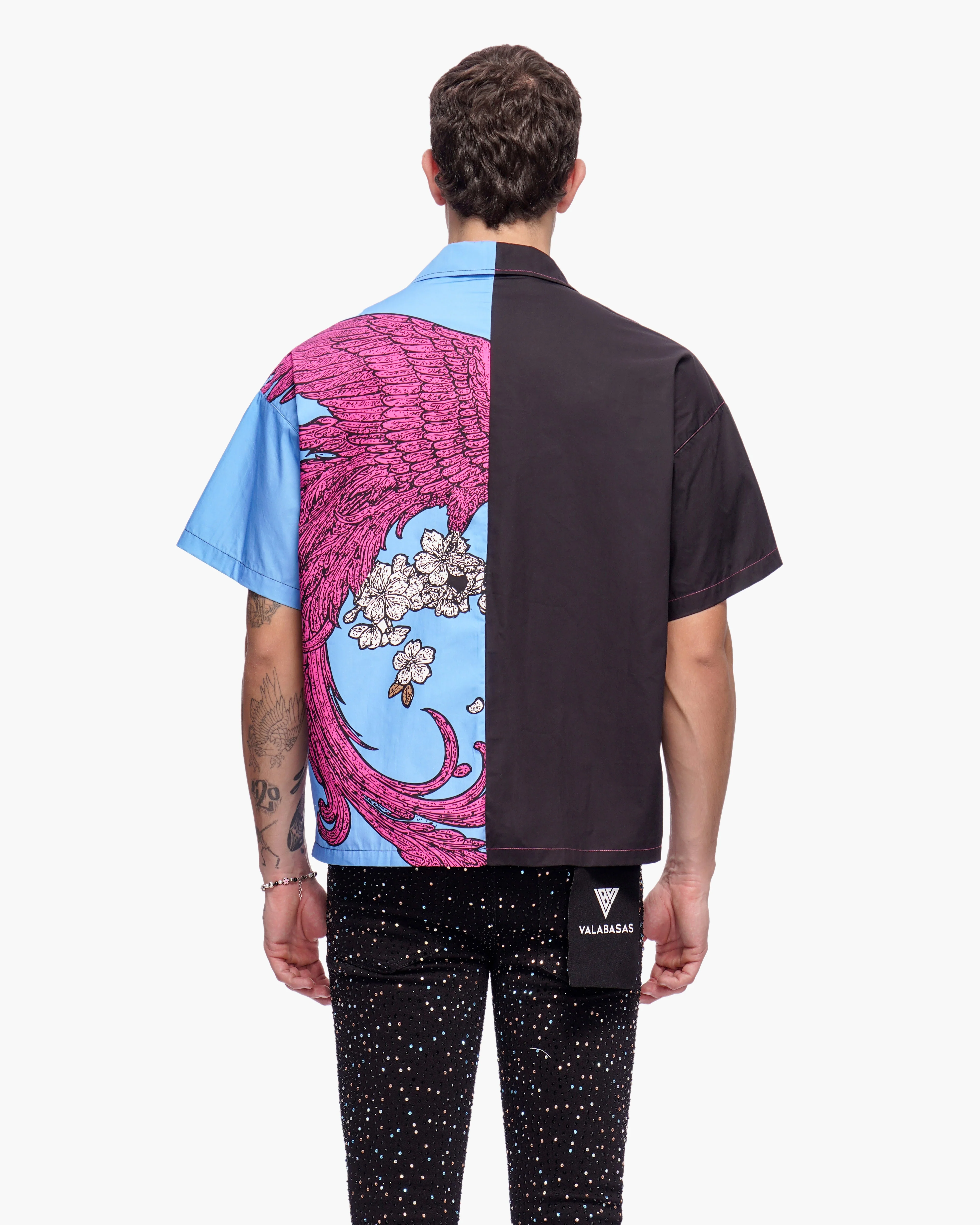 Valabasas Graphic Button Down - Relaxed Fit Black/Blue/Pink - Image 9