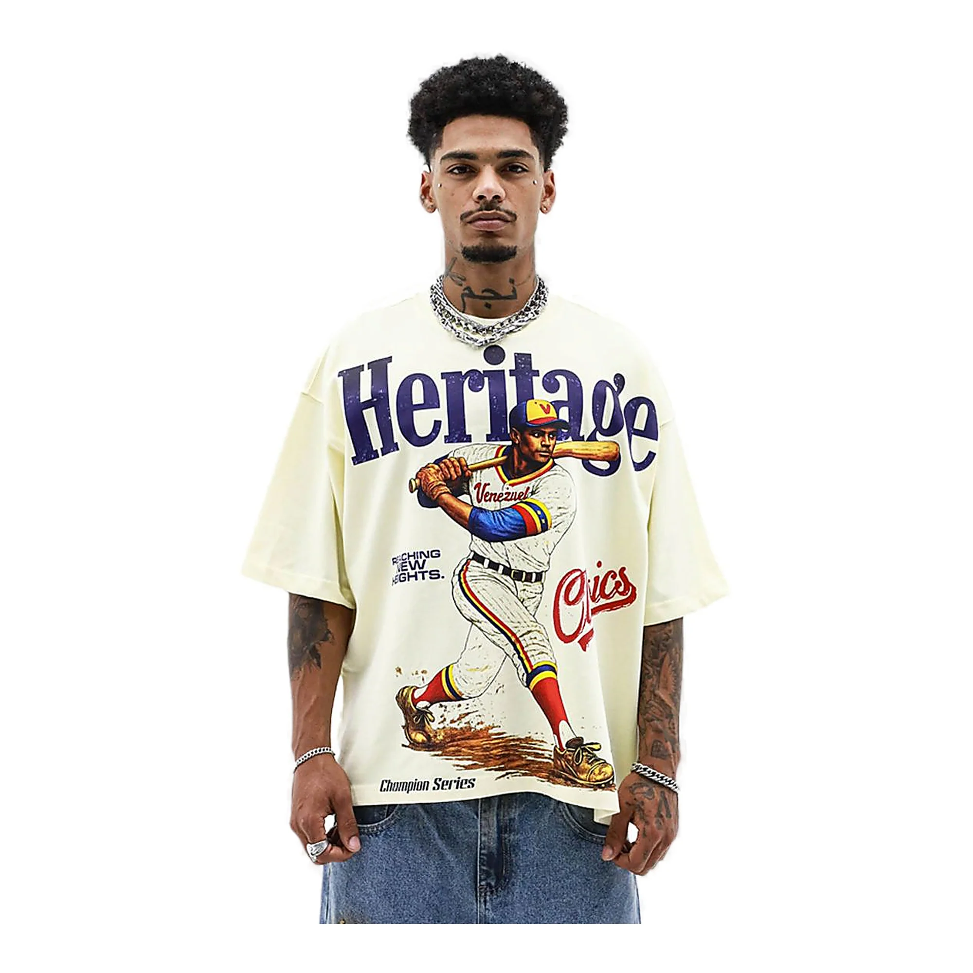 Heights Baseball T-Shirt - Oversized Cream
