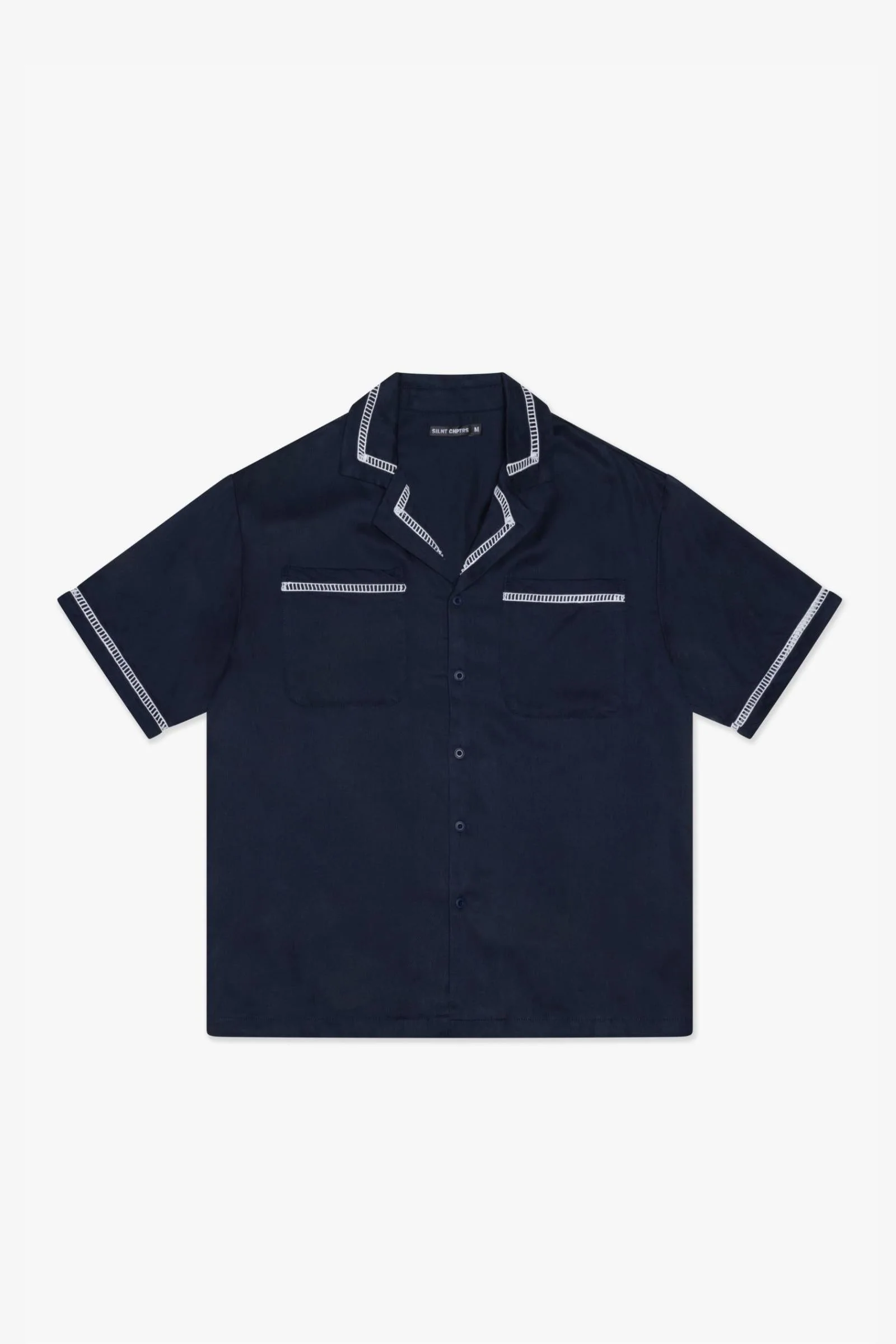 Silnt Chptrs Ladder Shirt - Embroidered Navy - Image 3