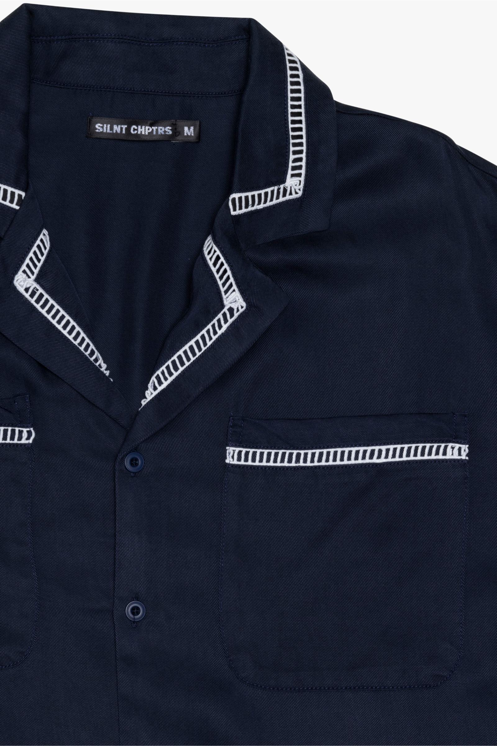 Silnt Chptrs Ladder Shirt - Embroidered Navy - Image 4