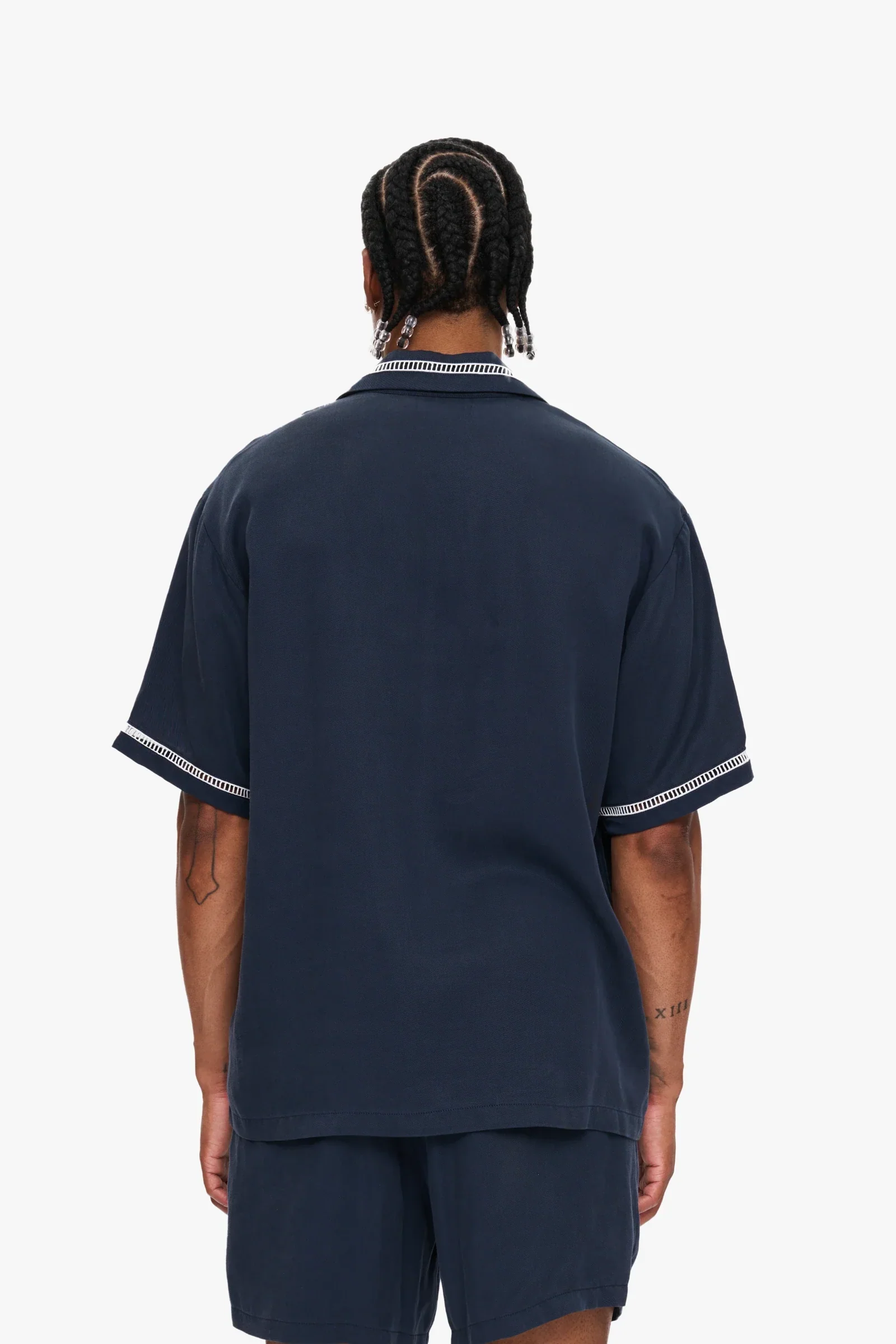 Silnt Chptrs Ladder Shirt - Embroidered Navy - Image 9