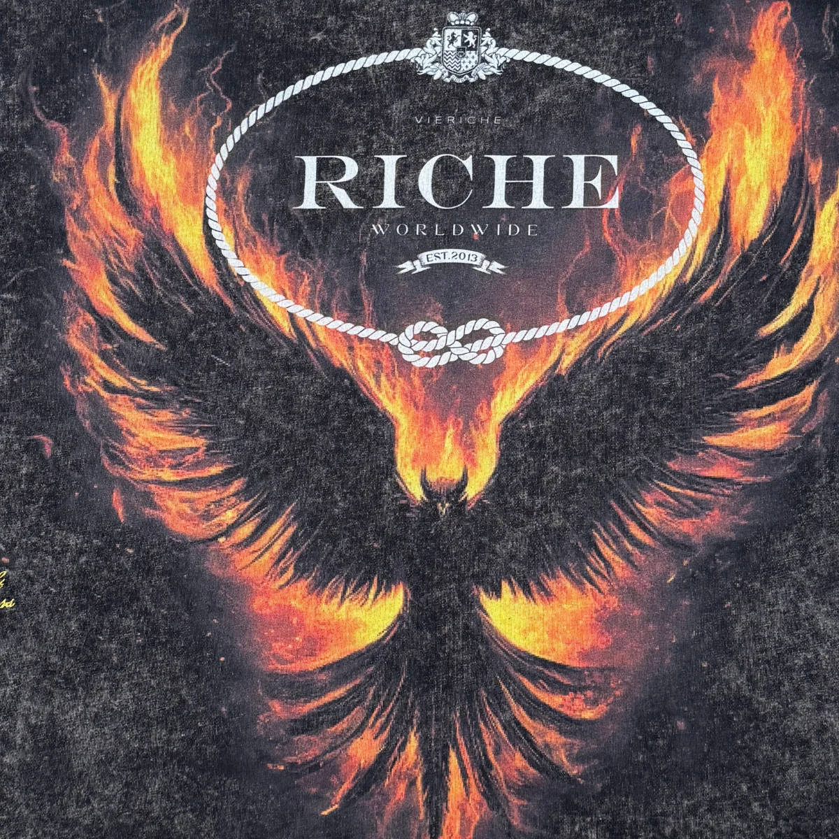 Vie+Riche Phoenix Tee - Acid Wash Black - Image 3