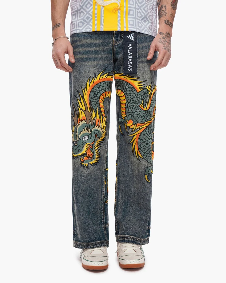 Valabasas Sky Serpent Jeans - Baggy Fit Vin/Wash - Image 3
