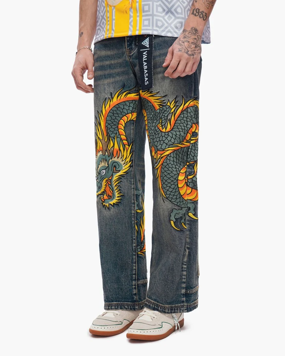Valabasas Sky Serpent Jeans - Baggy Fit Vin/Wash - Image 6