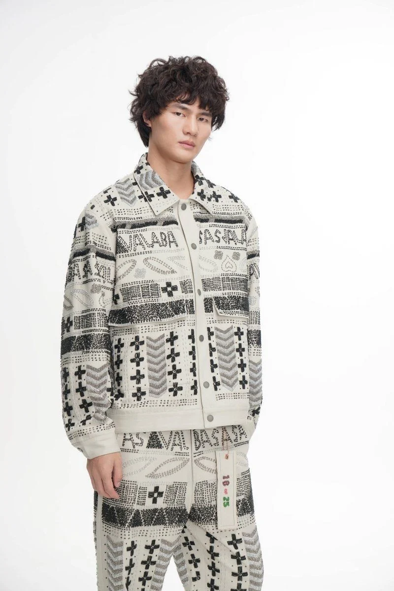 Valabasas Time Hand Beaded Jacket - Patterned - Image 14