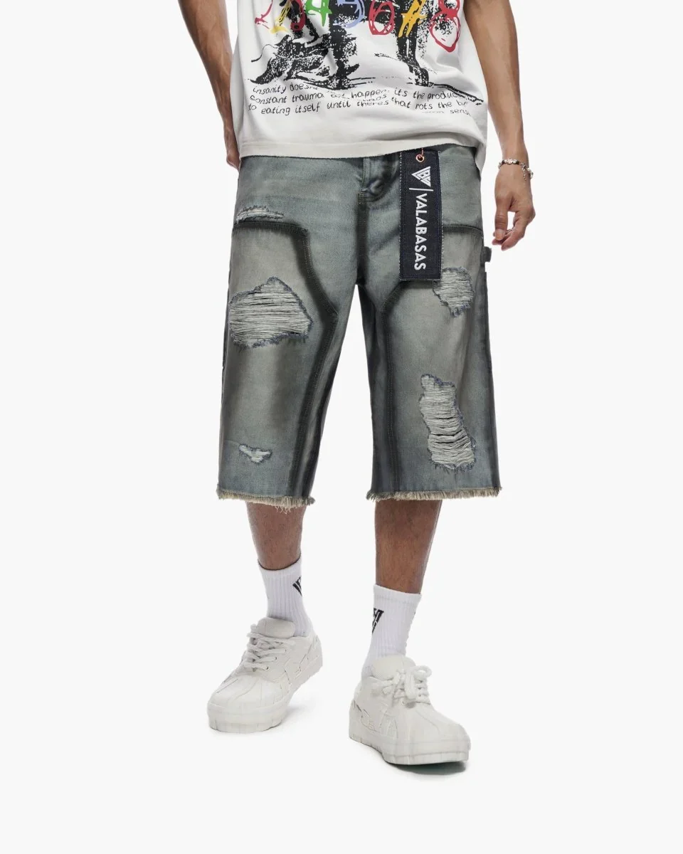 Valabasas Revolt Shorts - Distressed Denim - Image 13