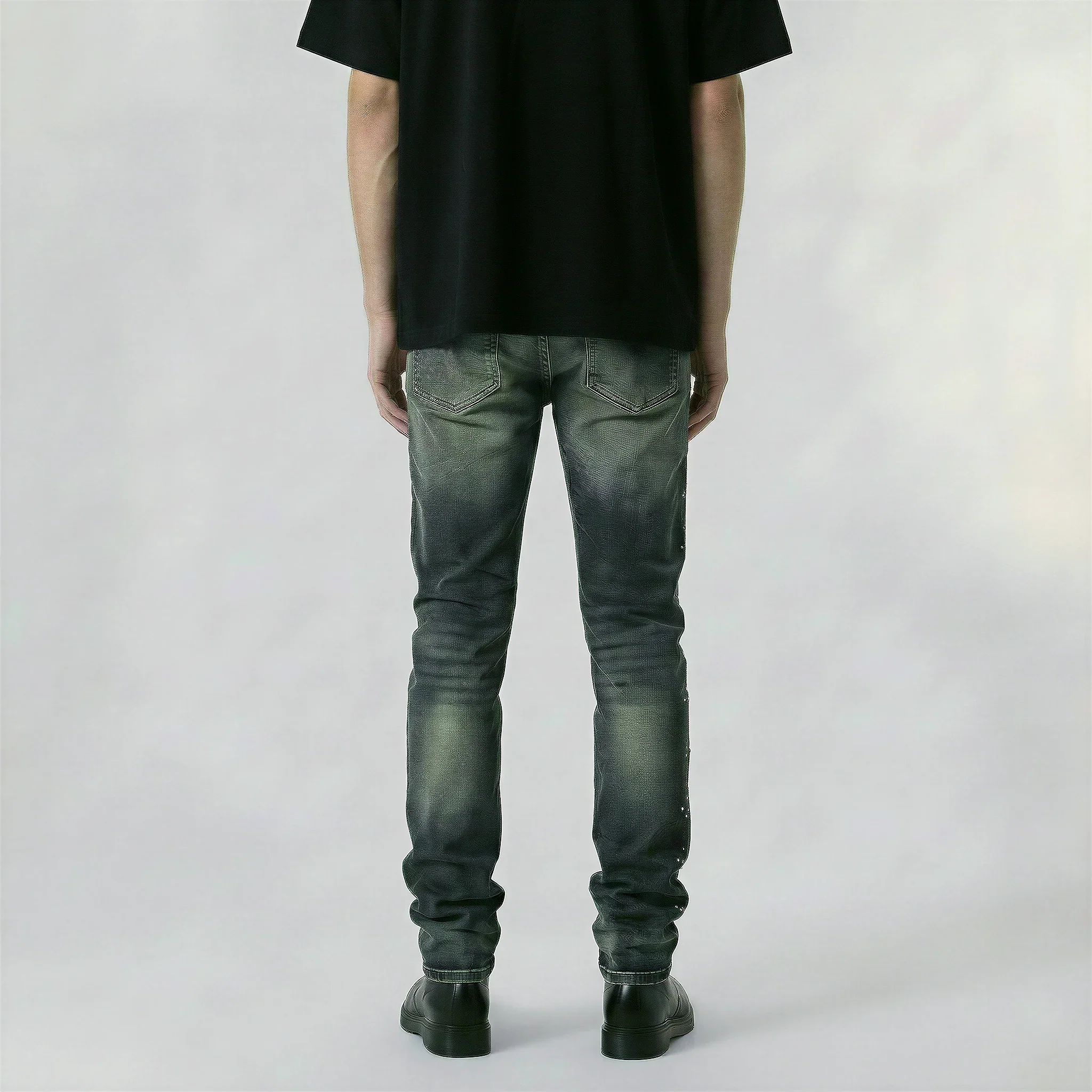 Red Poppy Embellished Jeans - Stacked Fit - Image 2