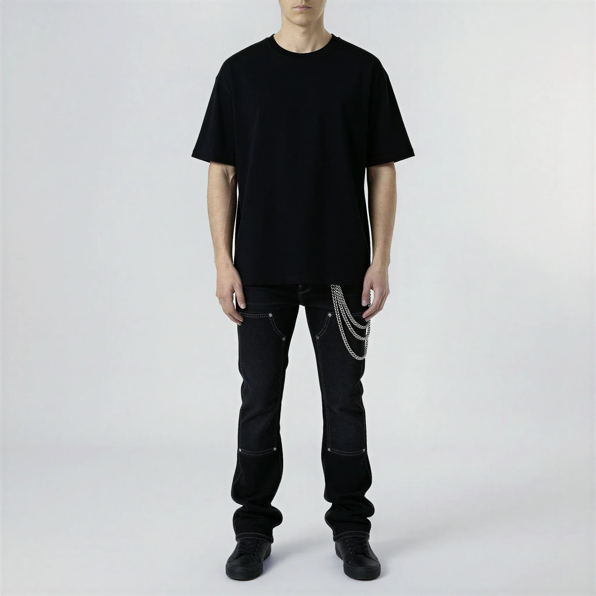 Red Poppy Chain Jeans - Stacked Fit - Image 3