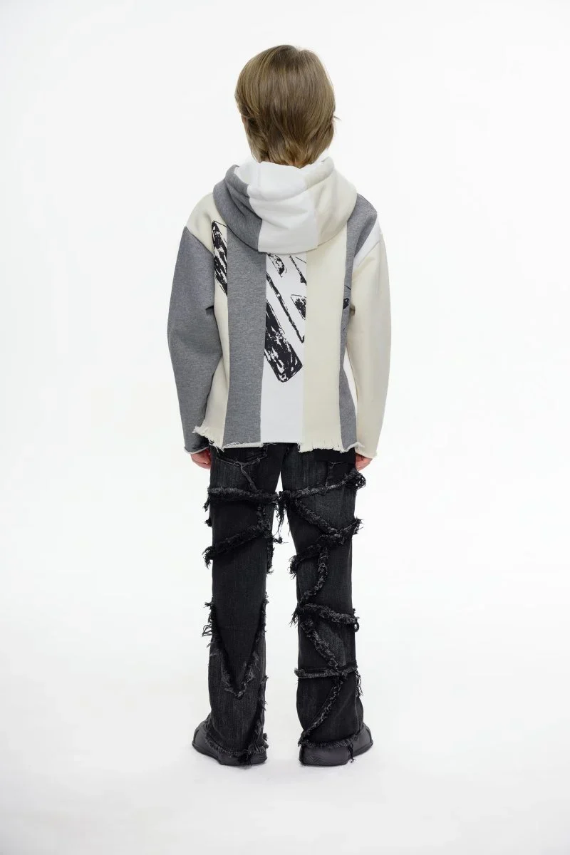 Valabasas Patchwork Kids Jeans - Stacked Fd/Black - Image 7