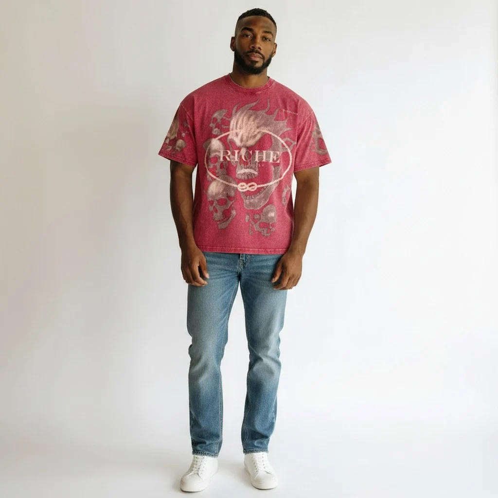 Vie+Riche Skull Tee - Graphic Red - Image 3