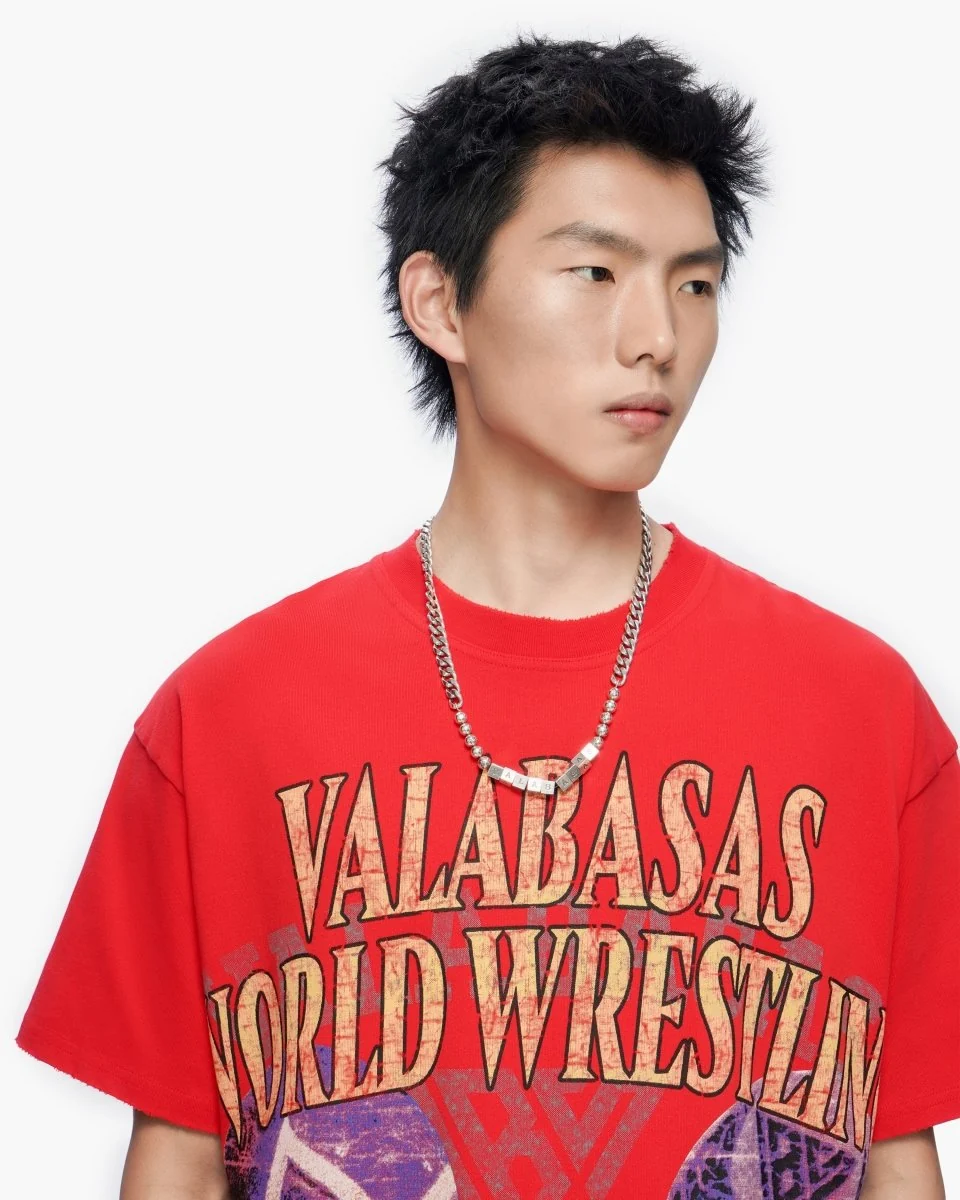 Valabasas Wrestling Tee - Oversized Fit Red - Image 3