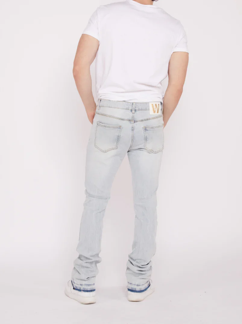 Waimea Men's Stacked Fit Jeans Light Blue Wash - Image 2