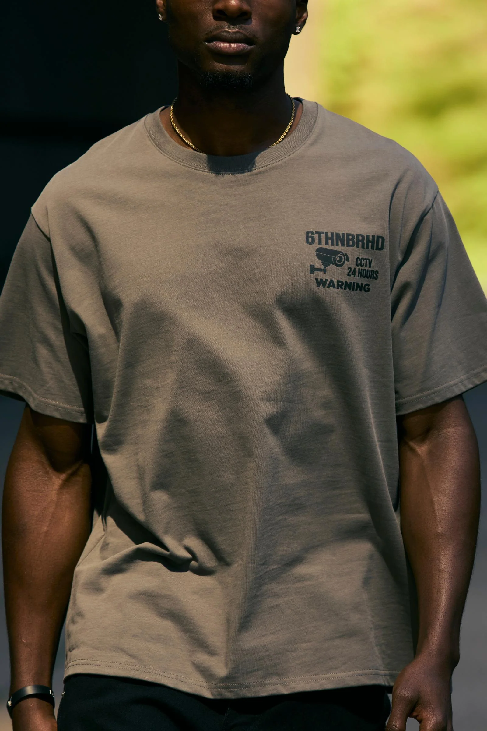 6Th Nbrhd Warning Tee Men's T-Shirt Grey - Image 3