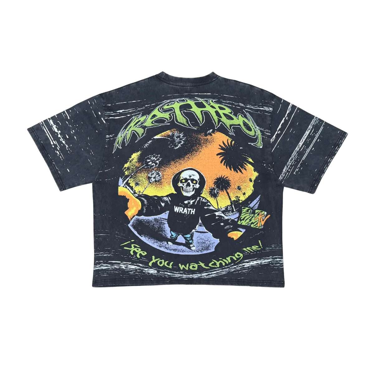 Wrathboy Skeleton T-Shirt - Oversized Fit Black - Image 4