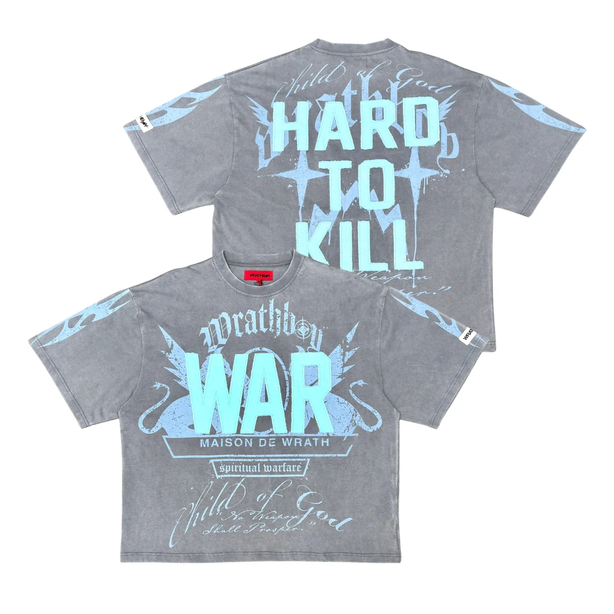 Wrathboy Spiritual Warfare T-Shirt - Graphic Grey - Image 5