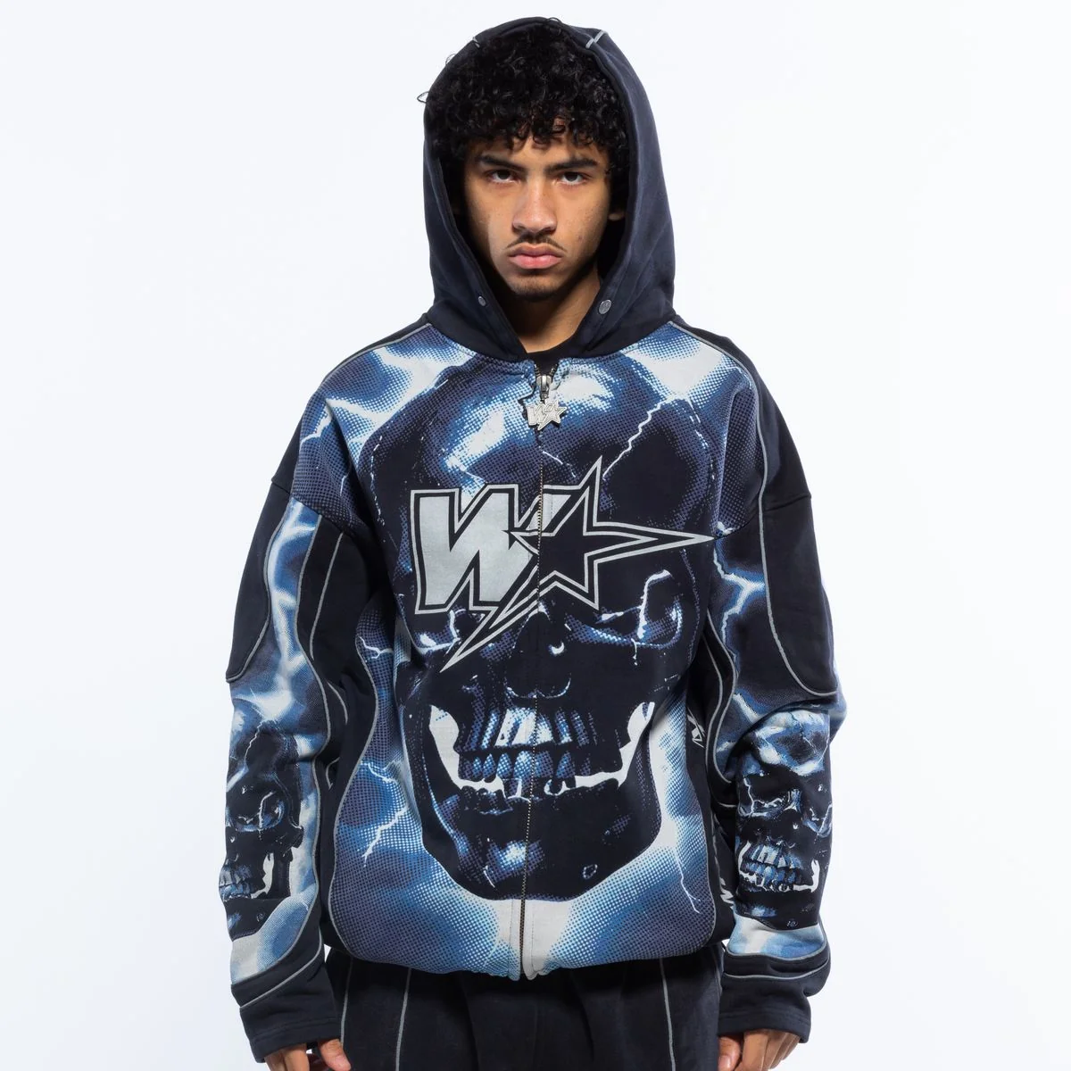Wrathboy Skull Hoodie - Graphic Black - Image 3