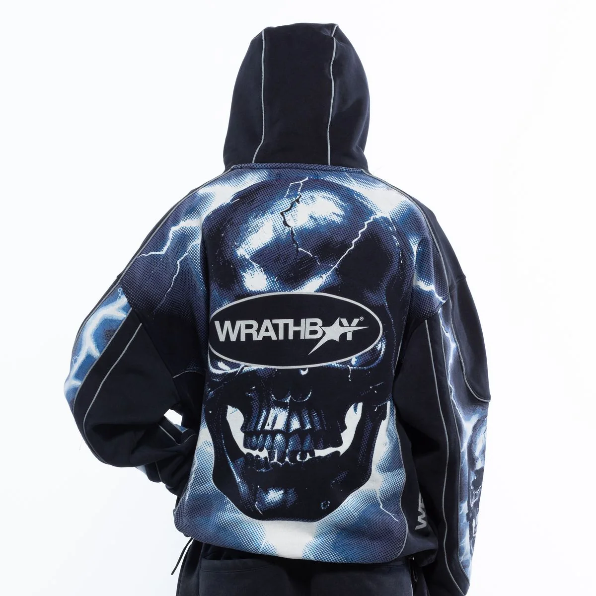 Wrathboy Skull Hoodie - Graphic Black - Image 4