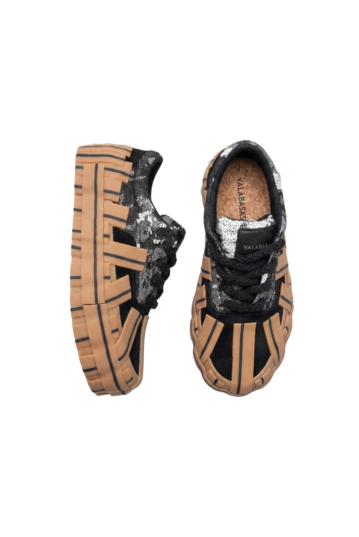 Valabasas Yuratsu Sneakers - Oversized Sole Black Denim / Gum - Image 2