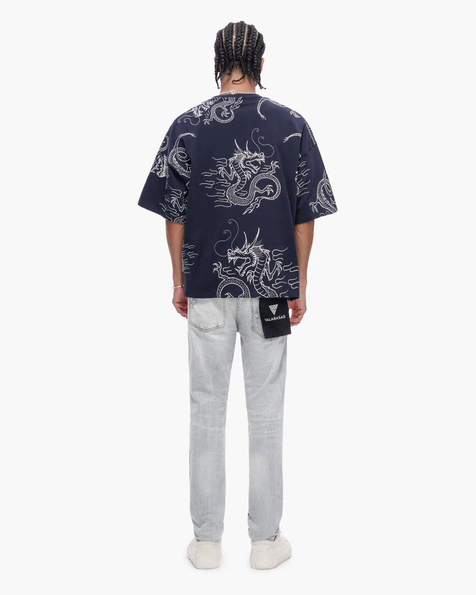 Valabasas Yurei Tee - All-Over Print Navy - Image 10